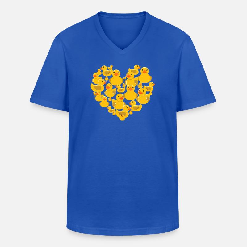 Herz der Quietscheenten - Männer-T-Shirt mit V-Ausschnitt - Royalblau