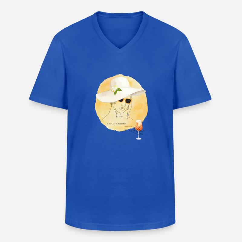 Amalfi Mood Lemon Summer Design - Männer-T-Shirt mit V-Ausschnitt - Royalblau