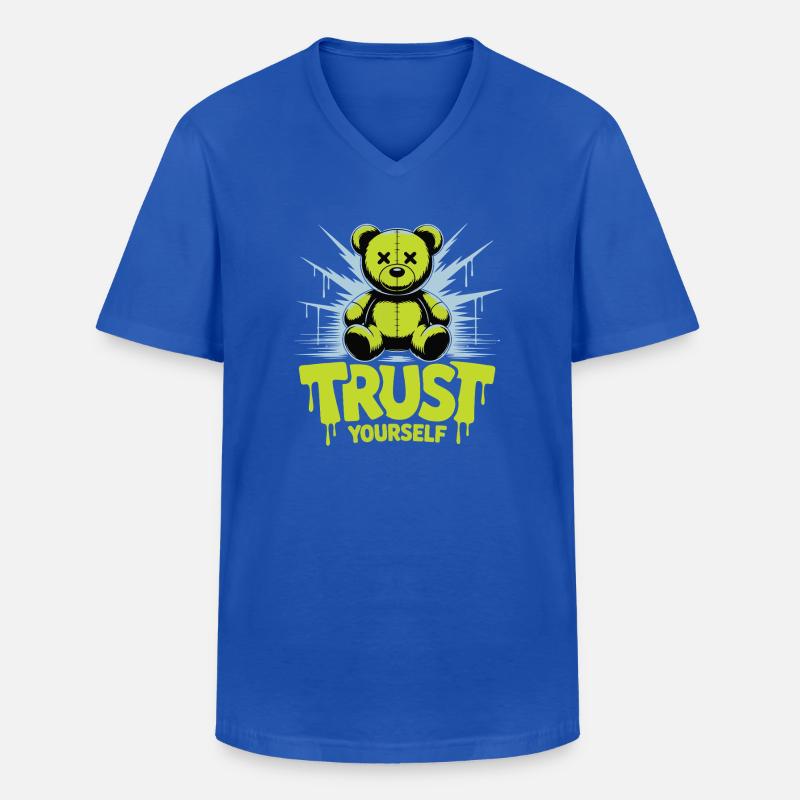 Vertrau dir selbst, Bärengraffiti - Männer-T-Shirt mit V-Ausschnitt - Royalblau