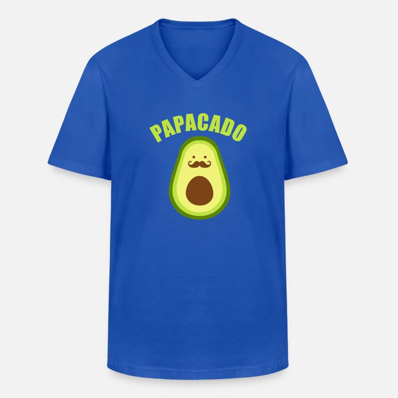 Avocado-Papagado-Schnurrbart - Männer-T-Shirt mit V-Ausschnitt - Royalblau