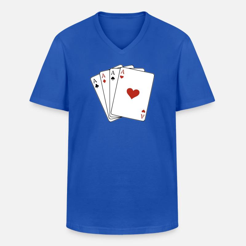 carré d'as - Männer-T-Shirt mit V-Ausschnitt - Royalblau