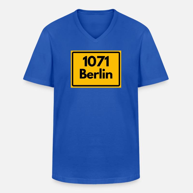 OLD POSTCODE 1071 BERLIN BERLIN OSTALGIE - Men's V-Neck T-Shirt - royal blue