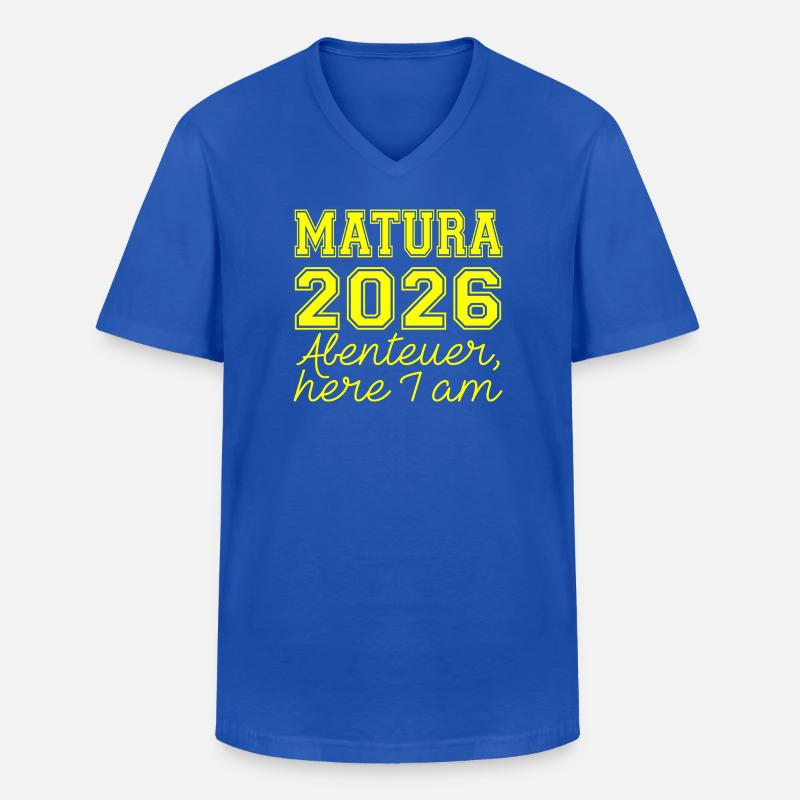 Matura 2026 Spruch - T-shirt col V Homme - bleu royal