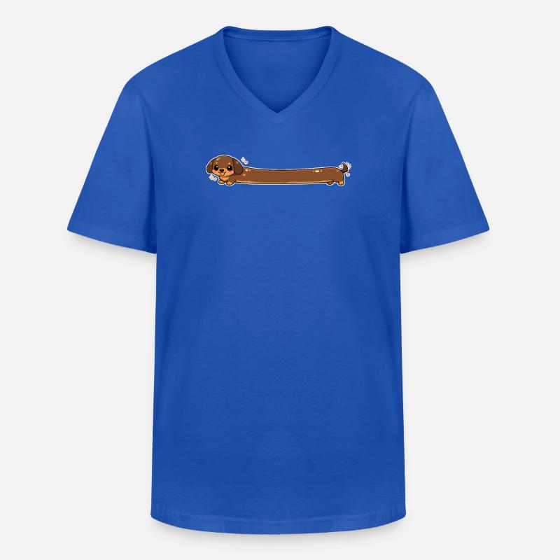 Langer Dackel süss - Männer-T-Shirt mit V-Ausschnitt - Royalblau