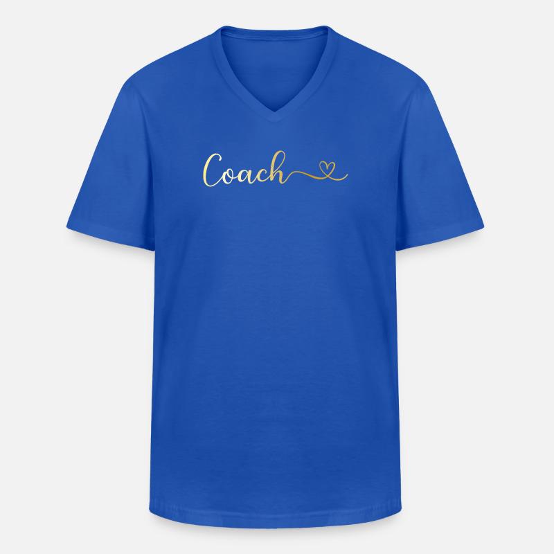 Coach - Männer-T-Shirt mit V-Ausschnitt - Royalblau