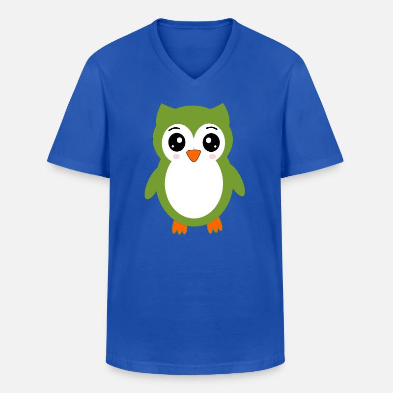 Eule grüne Eule - Männer-T-Shirt mit V-Ausschnitt - Royalblau