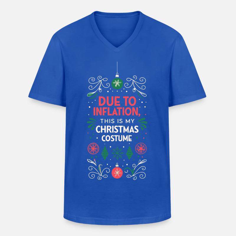 Inflation-Weihnachtskostüm - Männer-T-Shirt mit V-Ausschnitt - Royalblau