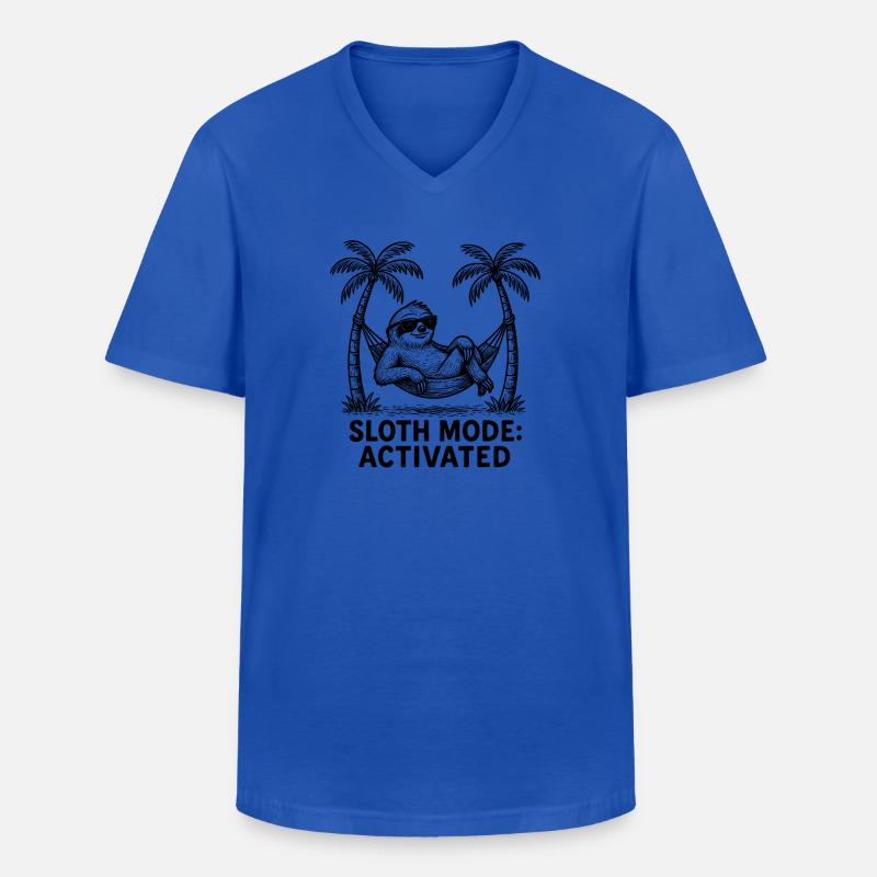 Faultier Sloth Mode: Activated Chillen Arbeit - Männer-T-Shirt mit V-Ausschnitt - Royalblau