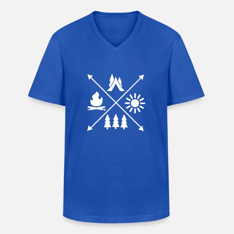 Camping - Männer-T-Shirt mit V-Ausschnitt - Royalblau