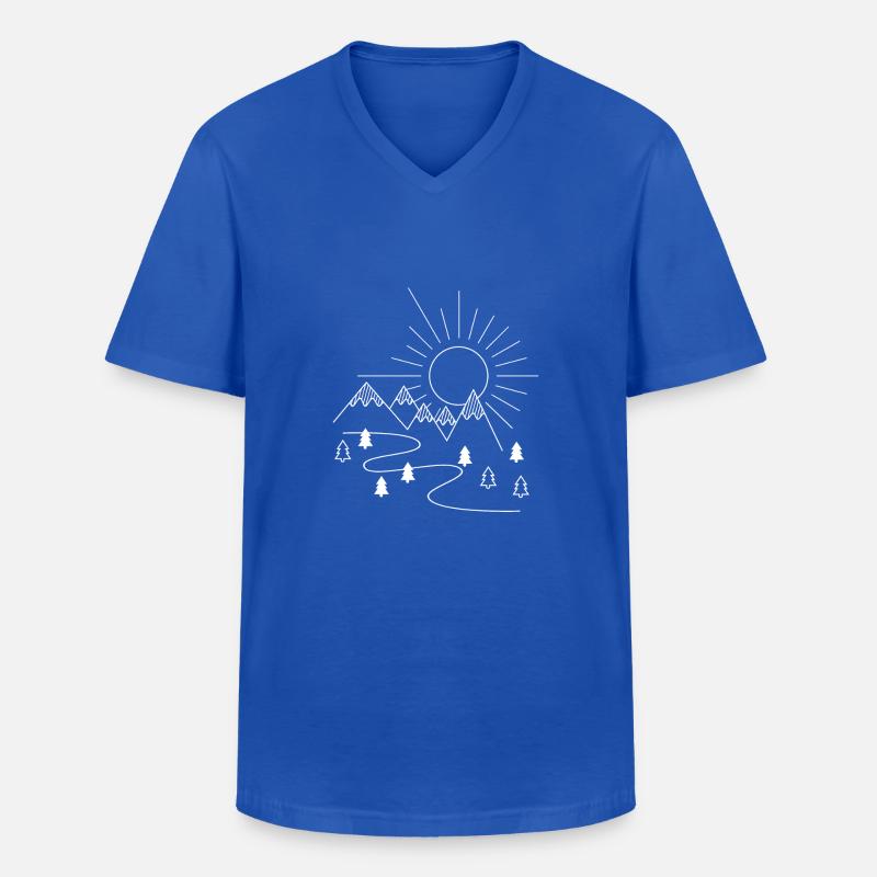 Berge - Männer-T-Shirt mit V-Ausschnitt - Royalblau