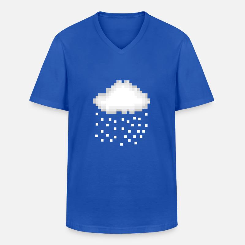 Schnee Pixel - Männer-T-Shirt mit V-Ausschnitt - Royalblau
