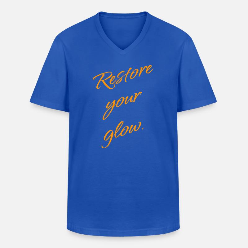 Restore Your Glow – Selfcare Statement - Männer-T-Shirt mit V-Ausschnitt - Royalblau