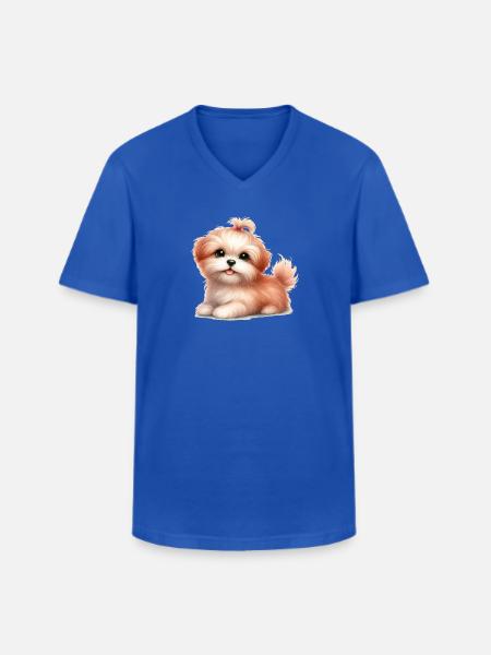 Cute dog - Men's V-Neck T-Shirt - royal blue