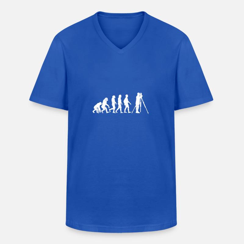 Landvermesser evolution vermesser geschenk beruf - Männer-T-Shirt mit V-Ausschnitt - Royalblau