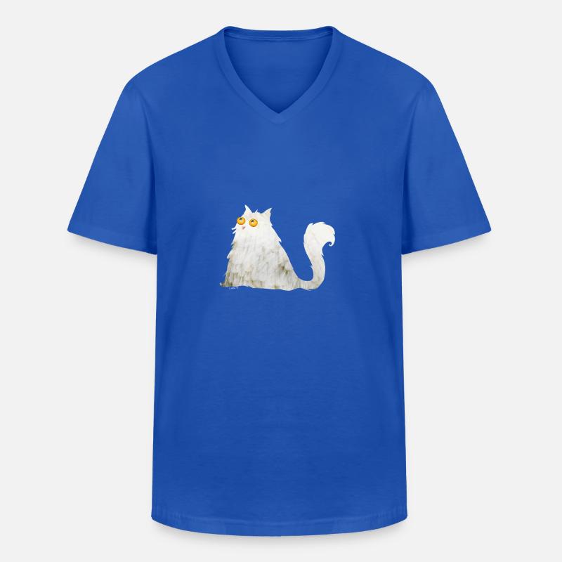 mollige Katze - Männer-T-Shirt mit V-Ausschnitt - Royalblau
