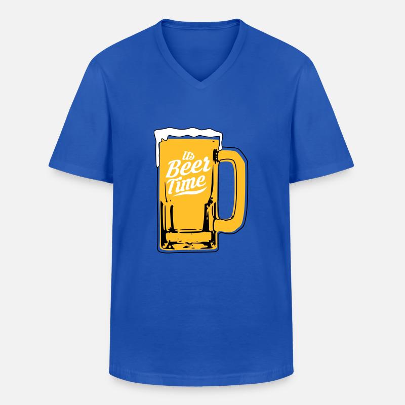 Bier Design - Männer-T-Shirt mit V-Ausschnitt - Royalblau