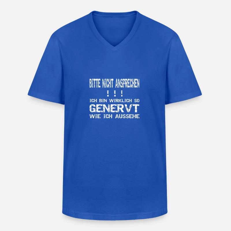 Bitte nicht ansprechen! Genervt! - Männer-T-Shirt mit V-Ausschnitt - Royalblau