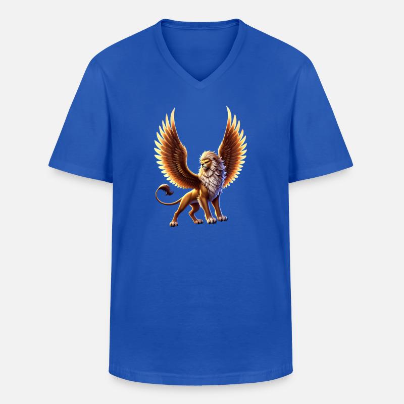 Flammenlöwe mit Flügeln - Männer-T-Shirt mit V-Ausschnitt - Royalblau