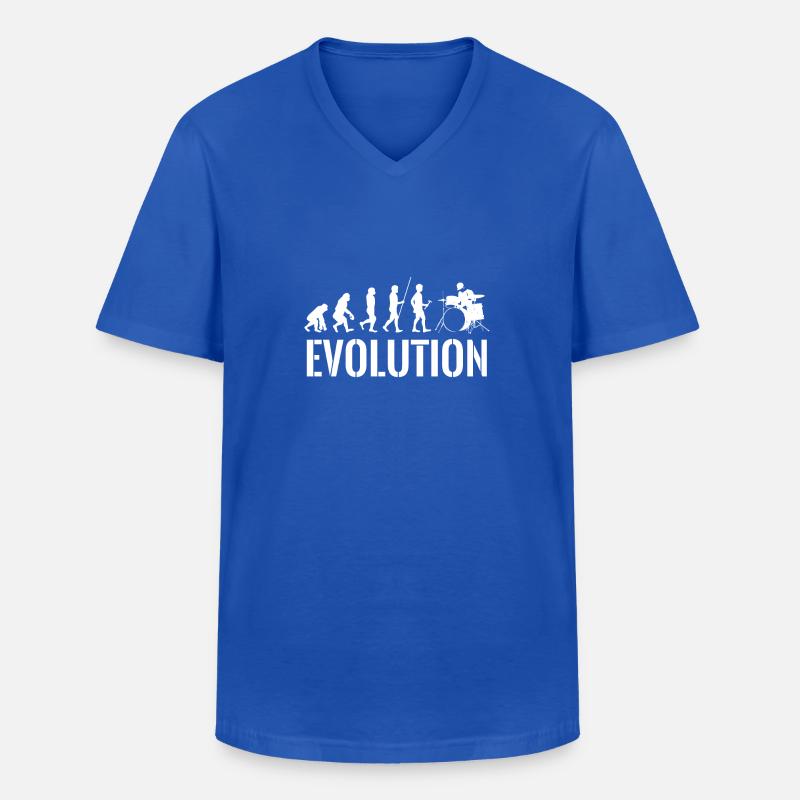 Drummer - Schlagzeug - Evolution - Schlagzeuger - Männer-T-Shirt mit V-Ausschnitt - Royalblau