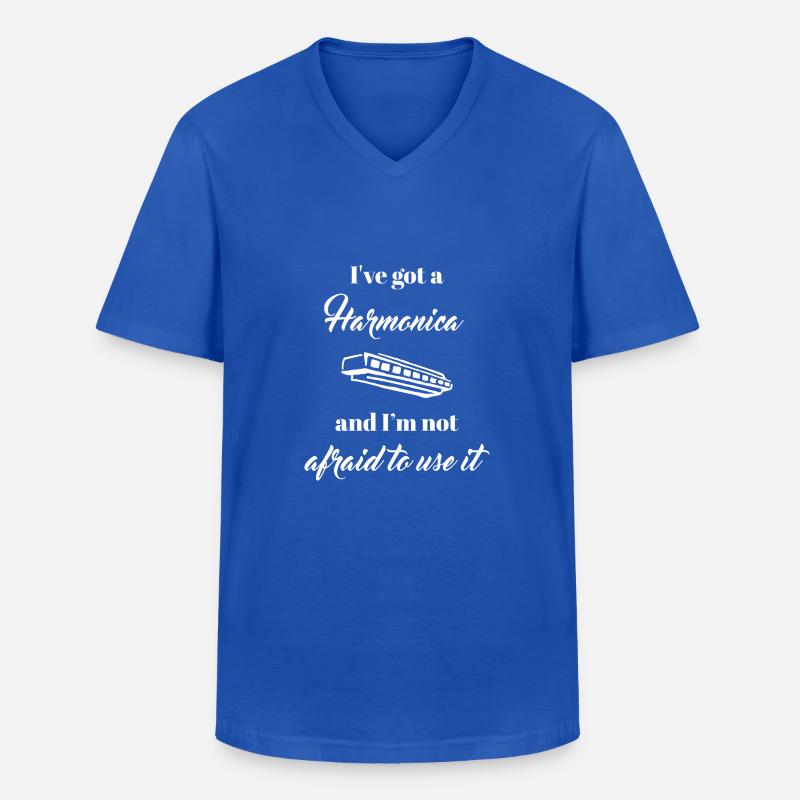 harmonica - harmonica player - harmonica - Men's V-Neck T-Shirt - royal blue
