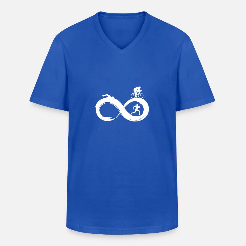 Infinity Triathlon - Männer-T-Shirt mit V-Ausschnitt - Royalblau