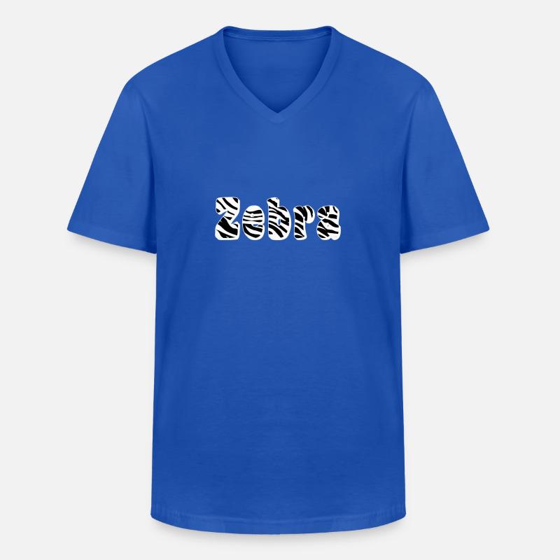 Zebra - Männer-T-Shirt mit V-Ausschnitt - Royalblau