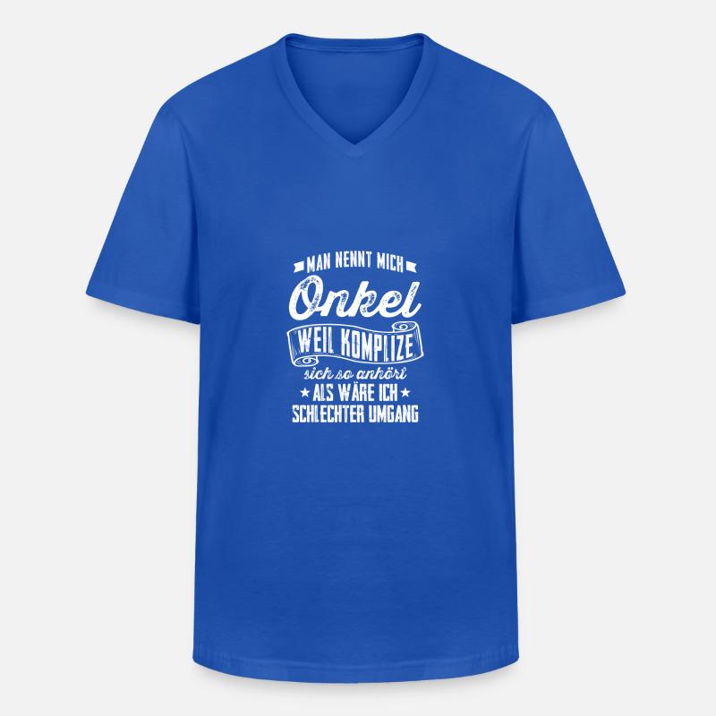 Onkel = Komplize? - Geschenk - Männer-T-Shirt mit V-Ausschnitt - Royalblau