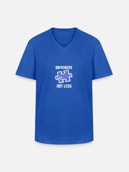 DIFFERENT - NOT LESS! autism - Men's V-Neck T-Shirt - royal blue