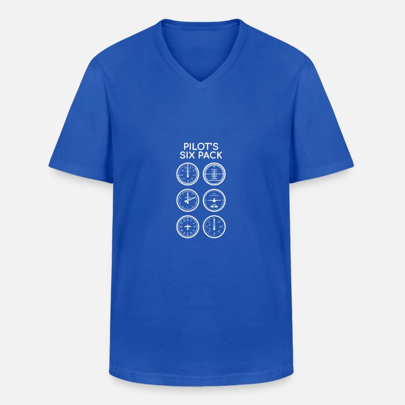 Luftfahrt - Pilot's Six Pack - Geschenk - Männer-T-Shirt mit V-Ausschnitt - Royalblau