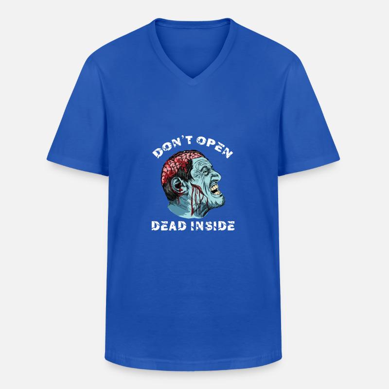 Zombie - Don't Open Dead Inside - Männer-T-Shirt mit V-Ausschnitt - Royalblau