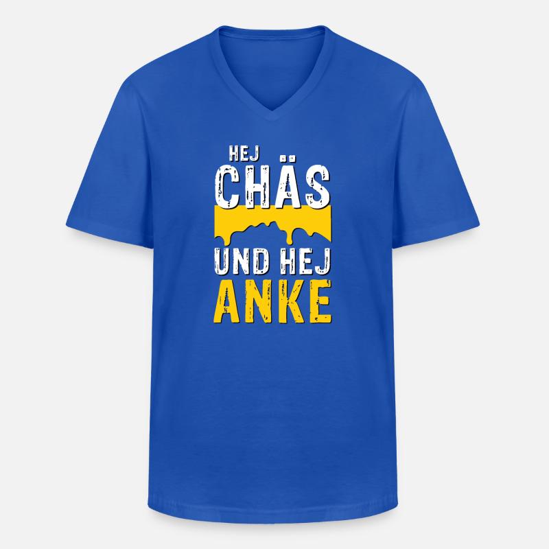 Hej Chäs und hej Anke - Männer-T-Shirt mit V-Ausschnitt - Royalblau