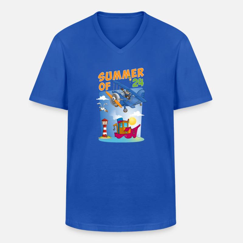 Der bunte Sommer 2024 - Männer-T-Shirt mit V-Ausschnitt - Royalblau