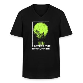 Protéger la nature - T-shirt col V Homme - noir - Devant - AI Model Male 178 dark (178cm)