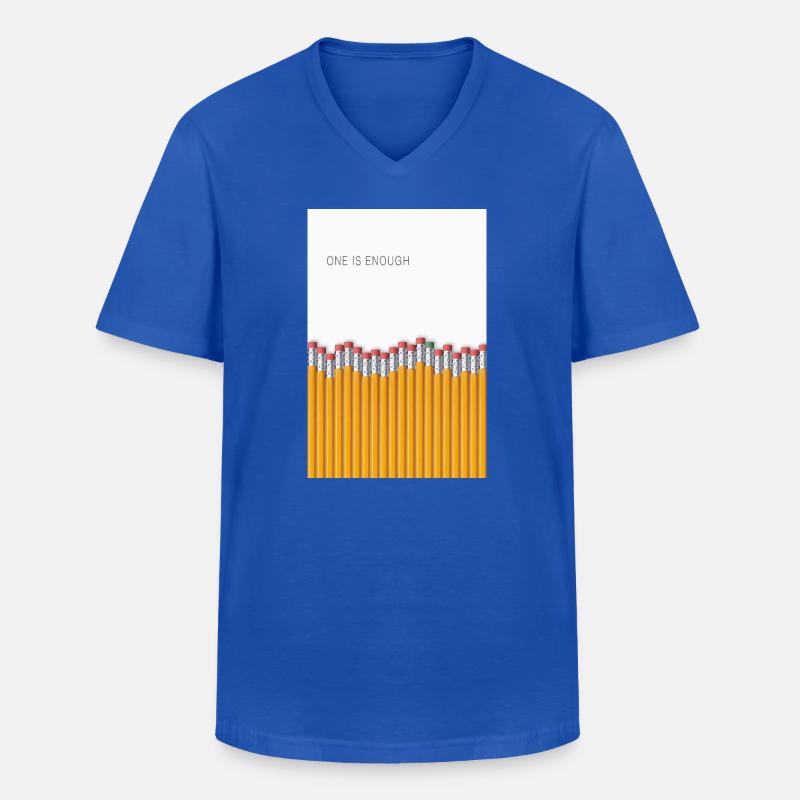 One Is Enough Statement Design - Männer-T-Shirt mit V-Ausschnitt - Royalblau