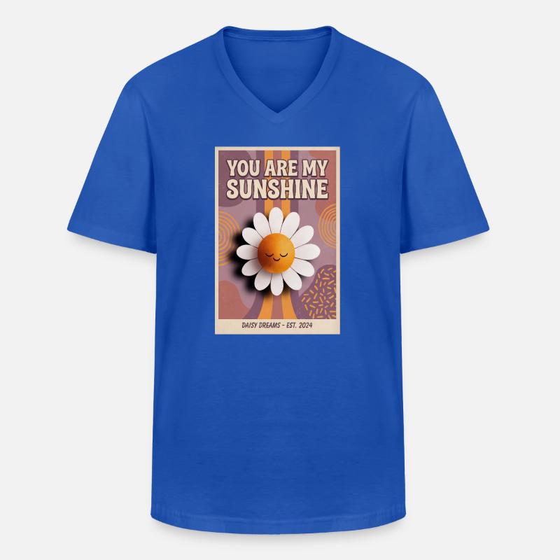 Du bist meine Sonnenschein-Gänseblümchen-Popkunst - Männer-T-Shirt mit V-Ausschnitt - Royalblau