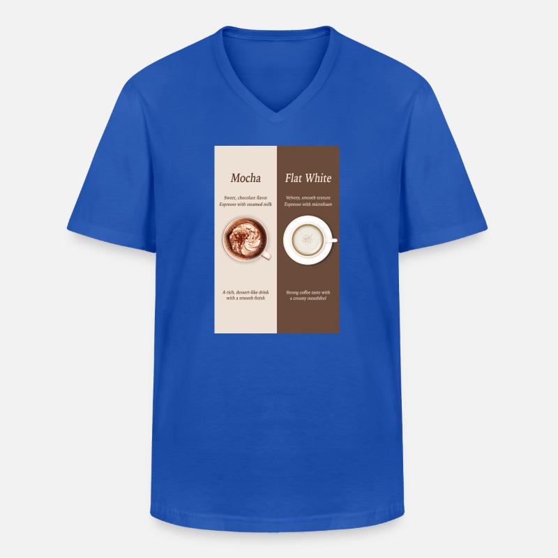 Mocha vs Flat White Coffee Poster - Männer-T-Shirt mit V-Ausschnitt - Royalblau