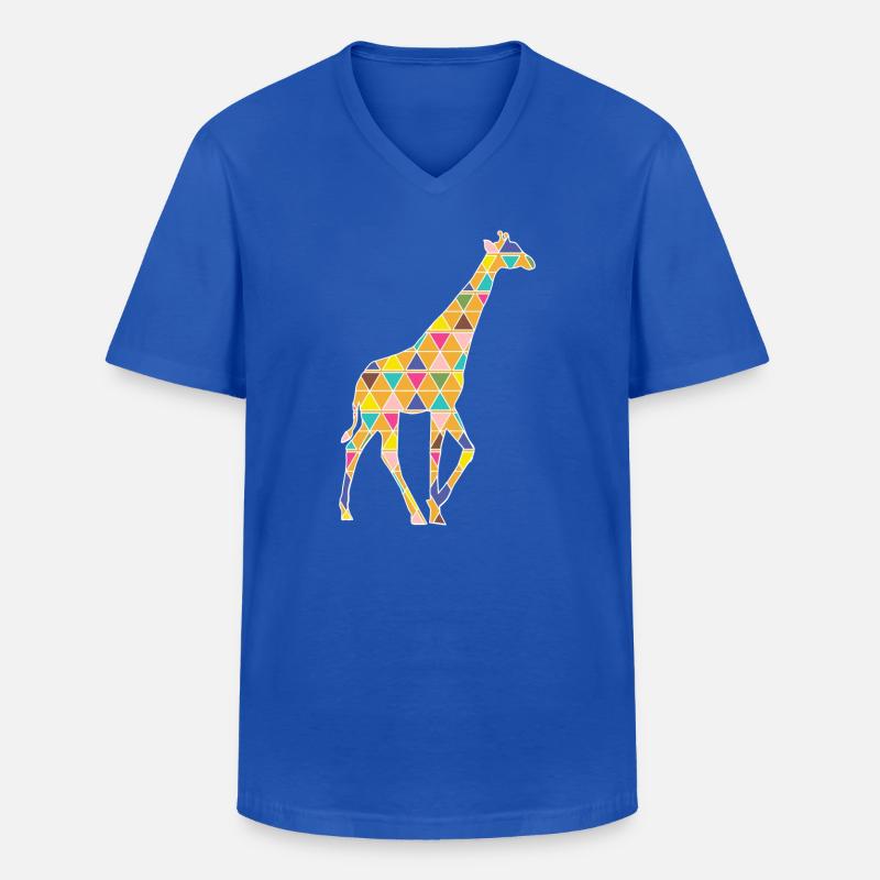grafische Giraffe - Männer-T-Shirt mit V-Ausschnitt - Royalblau