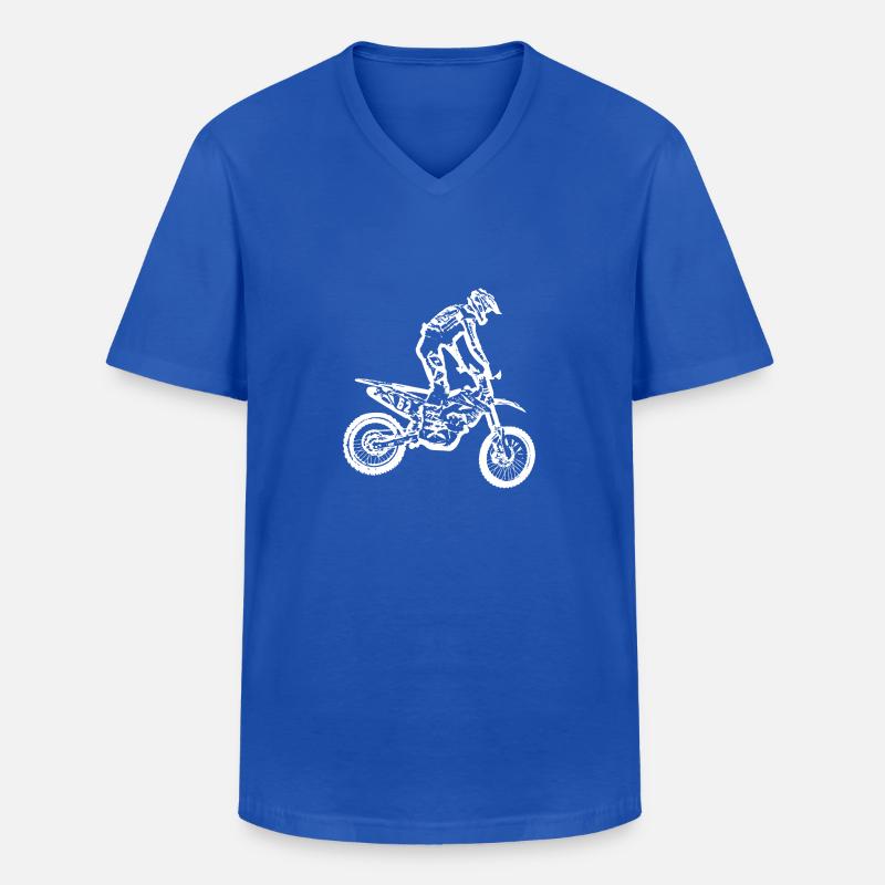 enduro weiss - Männer-T-Shirt mit V-Ausschnitt - Royalblau