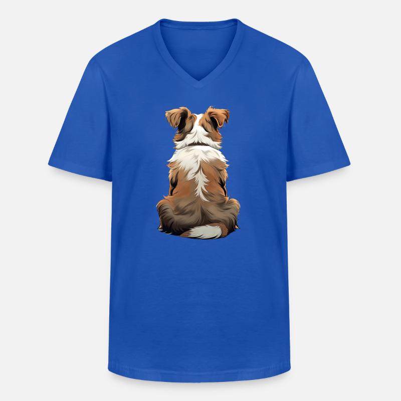 Australischer Schäferhund - Männer-T-Shirt mit V-Ausschnitt - Royalblau