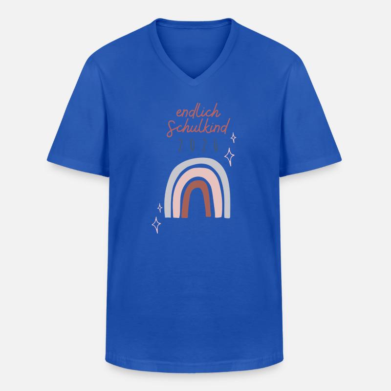 Endlich Schulkind 2026 Regenbogen Schuleinführung - Männer-T-Shirt mit V-Ausschnitt - Royalblau