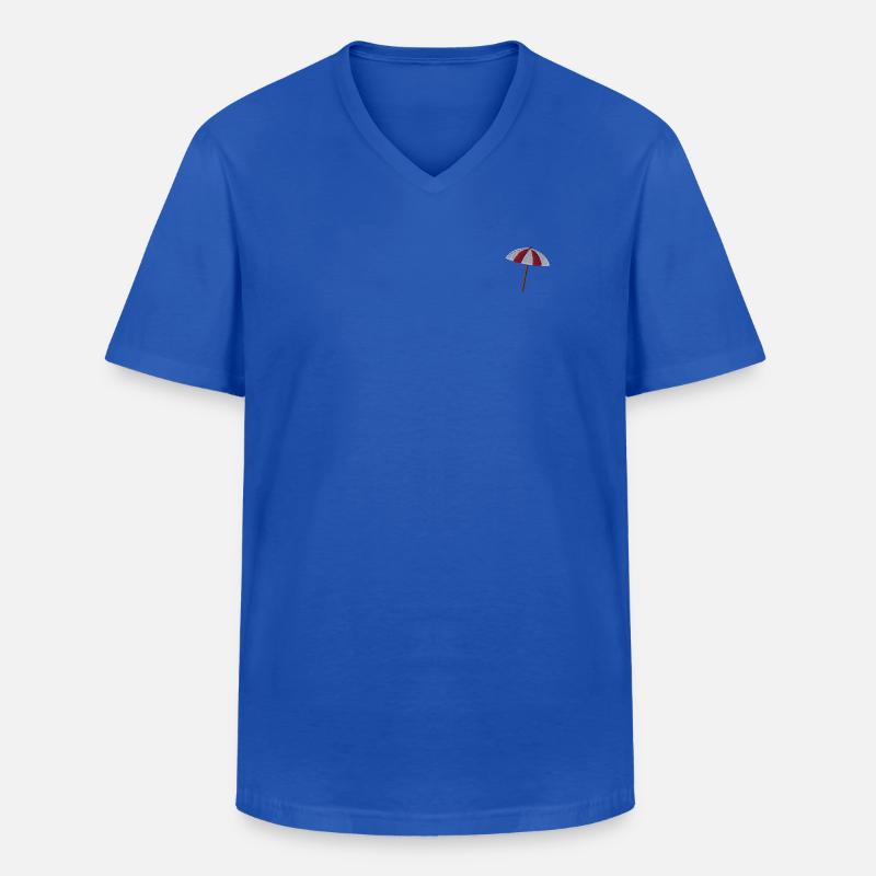 Ombrellone ricamato - Maglietta da uomo classica con scollo a V - blu royal