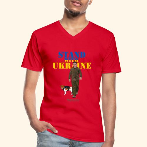 Ukraine Zelensky Patron Stand with Ukraine - Klassisches Männer-T-Shirt mit V-Ausschnitt