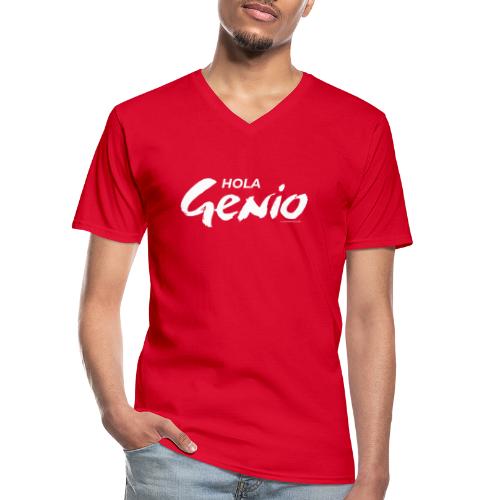 Hola Genio (blanco) - Camiseta clásica con cuello de pico hombre
