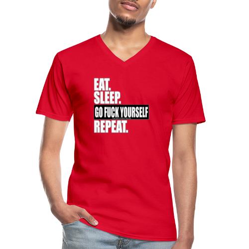eat sleep ... repeat - Klassisches Männer-T-Shirt mit V-Ausschnitt