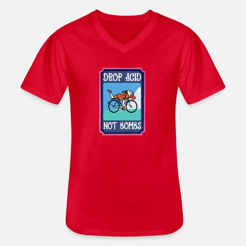 LSD Drop Acid Not Bombs - Männer-T-Shirt mit V-Ausschnitt - Rot