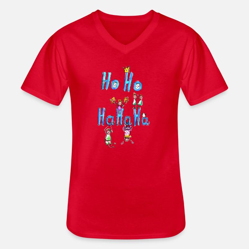 Hoho Hahaha - Männer-T-Shirt mit V-Ausschnitt - Rot