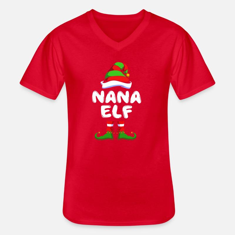 Elfe Elf Weihnachtsgeschenk Oma Großmutter - Männer-T-Shirt mit V-Ausschnitt - Rot