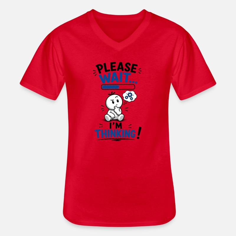 Wait... Loading reflection - Men's V-Neck T-Shirt - red