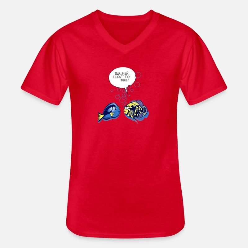 Fisch Blowing - Männer-T-Shirt mit V-Ausschnitt - Rot