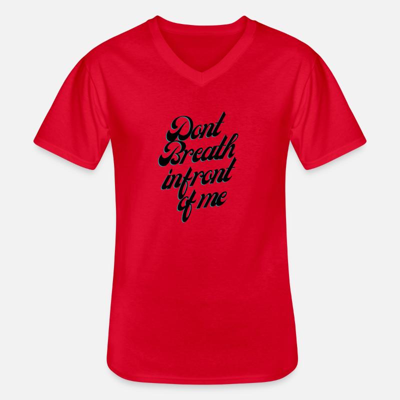 Ne respirez pas devant moi - T-shirt col V Homme - rouge